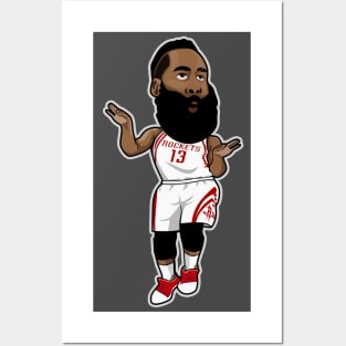 James Harden Cartoon Style Posters and Art